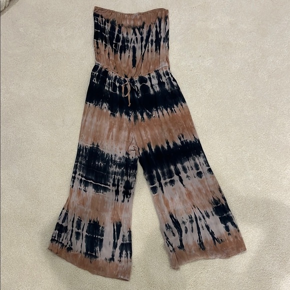 Planet Blue/Blue Life Tie-Dye Strapless Jumpsuit - Picture 1 of 3